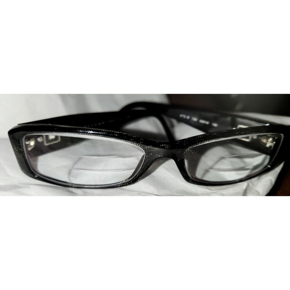 Bvlgari Black Crystal Temple Rectangle Eyeglasses Italy 475-B 799 53 16 135. - Picture 4 of 8